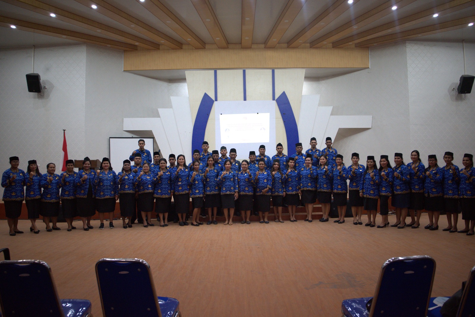 Sunlit forest path with green canopy